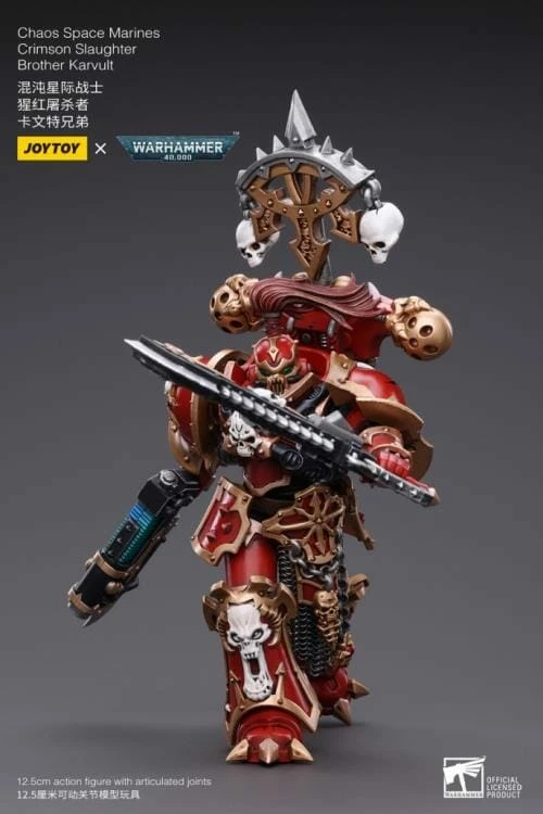 Warhammer 40K Chaos Space Marines Crimson Slaughter Brother Karvult 1/18 Scale Figure 9 Warhammer 40K Chaos Space Marines Crimson Slaughter Brother Karvult 1/18 Scale Figure - Image 7