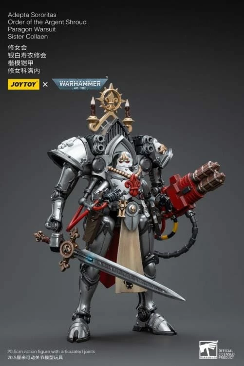 Warhammer 40k Adepta Sororitas Battle Sisters Order Of The Argent Shroud Paragon Warsuit Sister Collaen 1/18 Scale Figure 6 Warhammer 40k Adepta Sororitas Battle Sisters Order Of The Argent Shroud Paragon Warsuit Sister Collaen 1/18 Scale Figure - Image 4