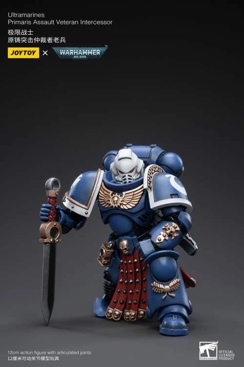 Warhammer 40K Ultramarines Primaris Assault Veteran Intercessor 1/18 Scale Figure 7 Warhammer 40K Ultramarines Primaris Assault Veteran Intercessor 1/18 Scale Figure - Image 5