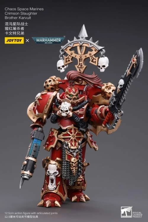 Warhammer 40K Chaos Space Marines Crimson Slaughter Brother Karvult 1/18 Scale Figure 8 Warhammer 40K Chaos Space Marines Crimson Slaughter Brother Karvult 1/18 Scale Figure - Image 6