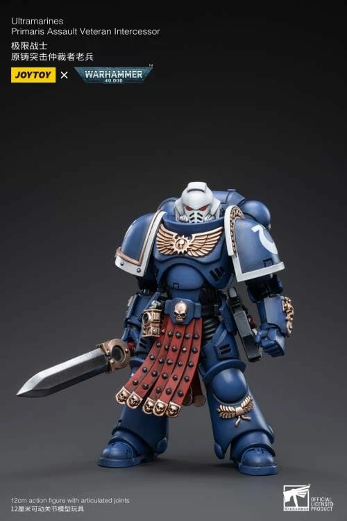 Warhammer 40K Ultramarines Primaris Assault Veteran Intercessor 1/18 Scale Figure 4 Warhammer 40K Ultramarines Primaris Assault Veteran Intercessor 1/18 Scale Figure - Image 2