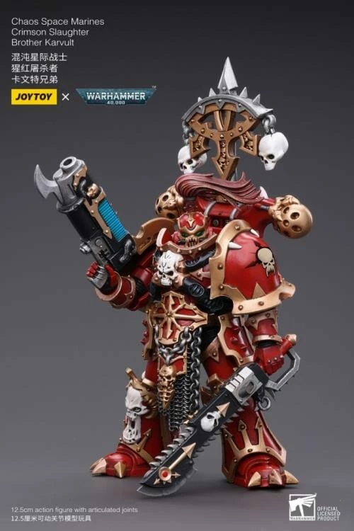Warhammer 40K Chaos Space Marines Crimson Slaughter Brother Karvult 1/18 Scale Figure 5 Warhammer 40K Chaos Space Marines Crimson Slaughter Brother Karvult 1/18 Scale Figure - Image 3