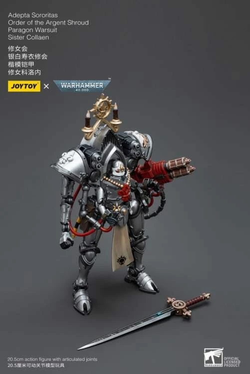 Warhammer 40k Adepta Sororitas Battle Sisters Order Of The Argent Shroud Paragon Warsuit Sister Collaen 1/18 Scale Figure 11 Warhammer 40k Adepta Sororitas Battle Sisters Order Of The Argent Shroud Paragon Warsuit Sister Collaen 1/18 Scale Figure - Image 9