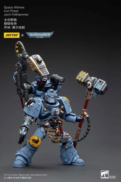 Warhammer 40K Space Wolves Iron Priest Jorin Fellhammer 1/18 Scale Figure 11 Warhammer 40K Space Wolves Iron Priest Jorin Fellhammer 1/18 Scale Figure - Image 9