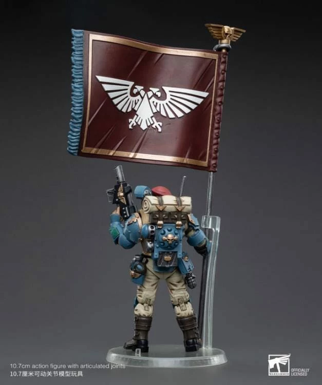 Warhammer 40k Astra Militarum Tempestus Scions Command Squad 55th Kappic Eagles Banner Bearer 1/18 Scale Figure 9 Warhammer 40k Astra Militarum Tempestus Scions Command Squad 55th Kappic Eagles Banner Bearer 1/18 Scale Figure - Image 7