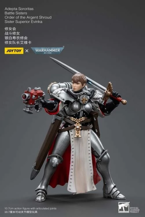 Warhammer 40k Adepta Sororitas Battle Sisters Order Of The Argent Shroud Sister Superior Evinka 1/18 Scale Figure 5 Warhammer 40k Adepta Sororitas Battle Sisters Order Of The Argent Shroud Sister Superior Evinka 1/18 Scale Figure - Image 3