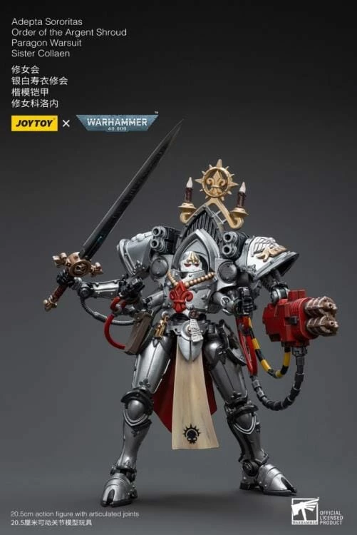 Warhammer 40k Adepta Sororitas Battle Sisters Order Of The Argent Shroud Paragon Warsuit Sister Collaen 1/18 Scale Figure 8 Warhammer 40k Adepta Sororitas Battle Sisters Order Of The Argent Shroud Paragon Warsuit Sister Collaen 1/18 Scale Figure - Image 6