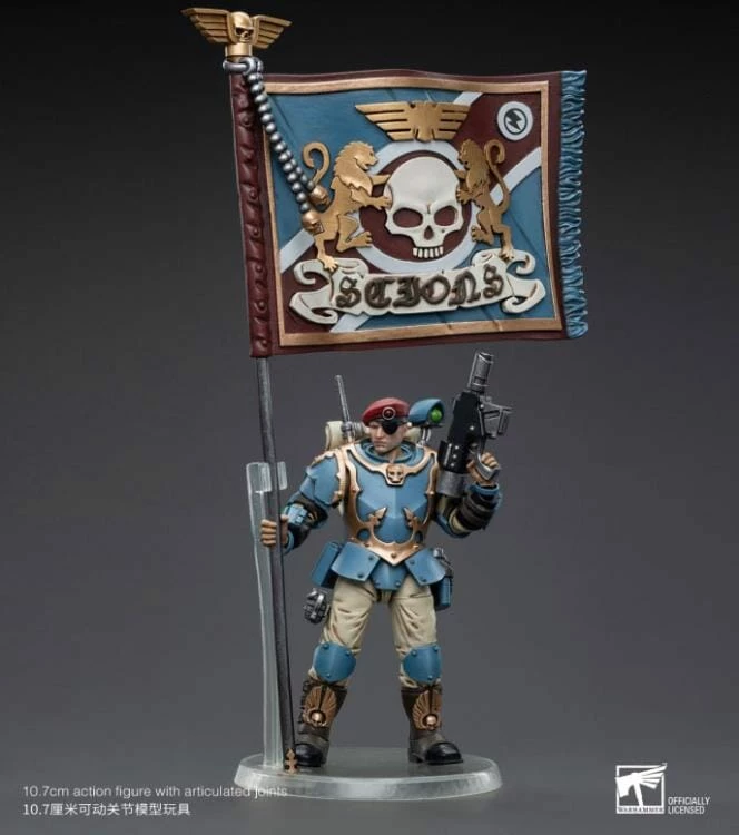 Warhammer 40k Astra Militarum Tempestus Scions Command Squad 55th Kappic Eagles Banner Bearer 1/18 Scale Figure 8 Warhammer 40k Astra Militarum Tempestus Scions Command Squad 55th Kappic Eagles Banner Bearer 1/18 Scale Figure - Image 6